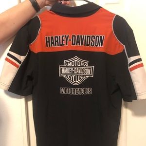Harley-Davidson Black and Orange Men's Shirt